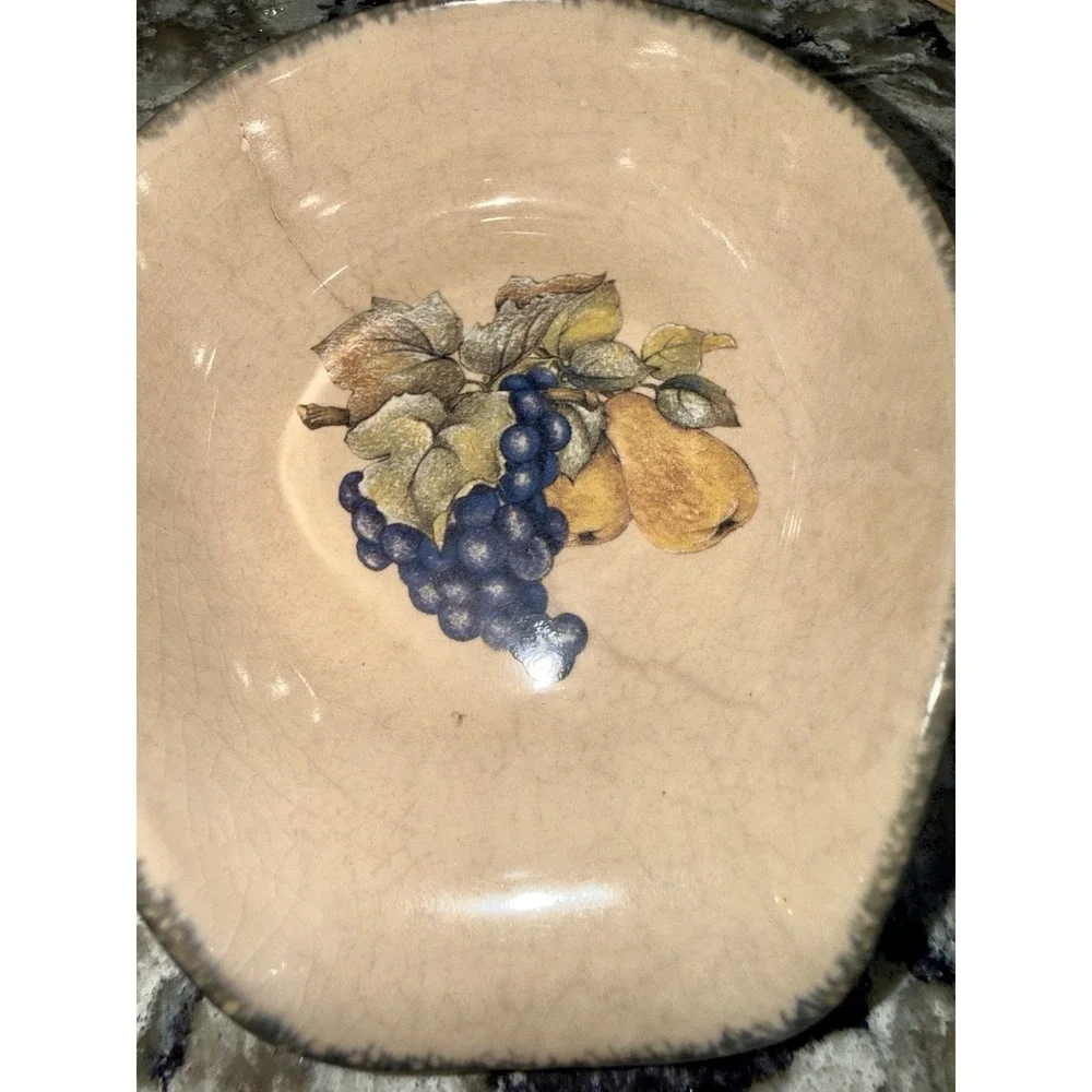 Home & Garden Party 2002 Serving Spoon Rest/Holder Fruit Design Vintage Retro